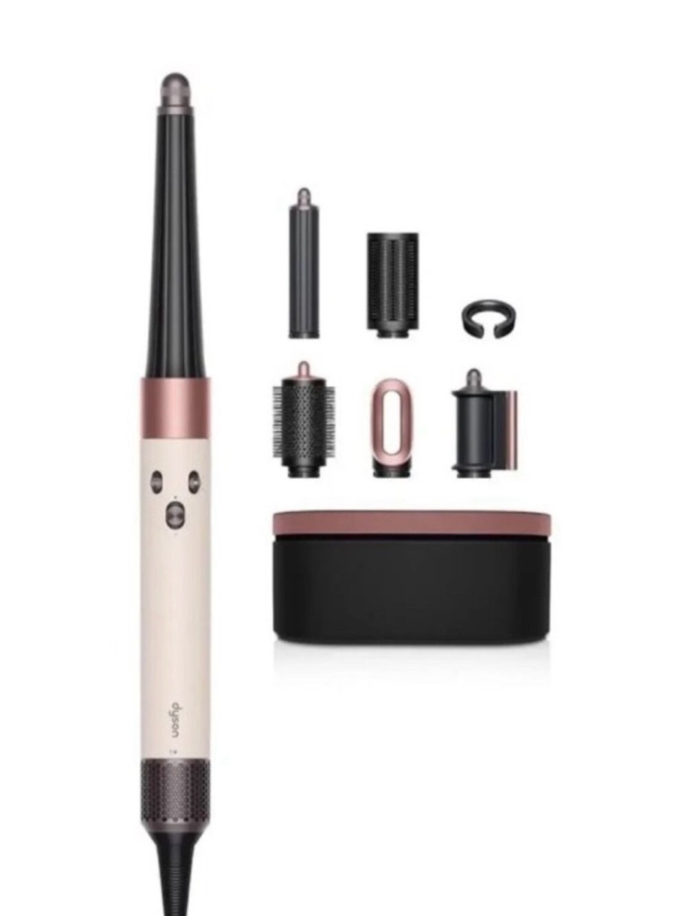 Dyson hair styler in White and Rose Gold accents